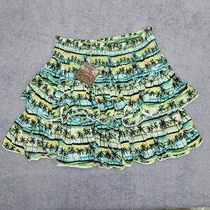 Matilda Jane women's Reflection of Paradise palm tree all over print skirt NWT